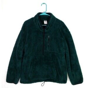 Victoria’s Secret Pink Green Plush Pullover Teddy Sherpa Fleece Jacket Size XL